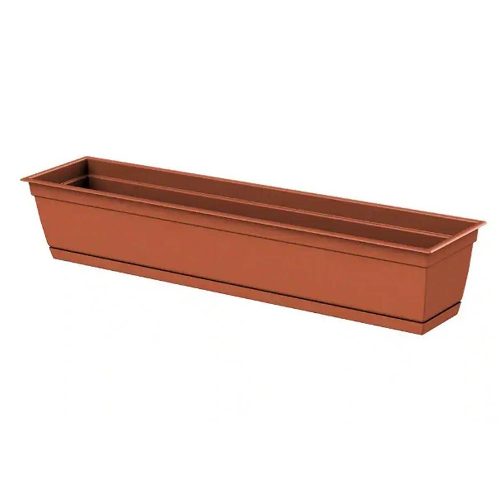 Southern Patio 6.70 in. x 24.00 in. Clay Plastic Window Box - Free Shipping